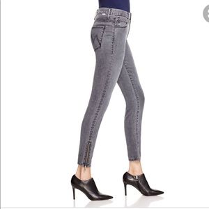 MOTHER HIGH WAISTED LOOKER ANKLE ZIP JEANS